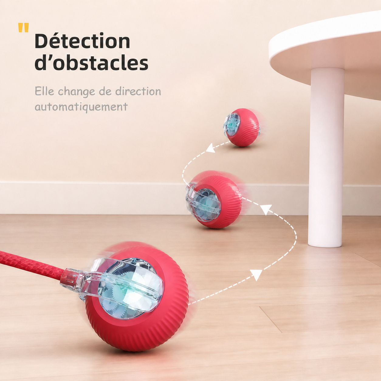 Balle interactive pour chat avec détection des obstacles