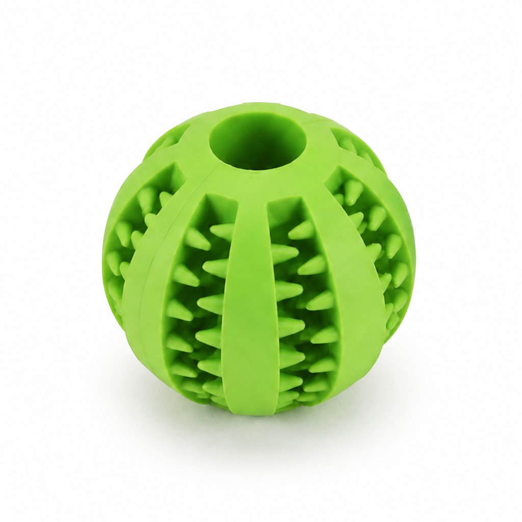 Balle dentaire interactive pour chien, coloris vert