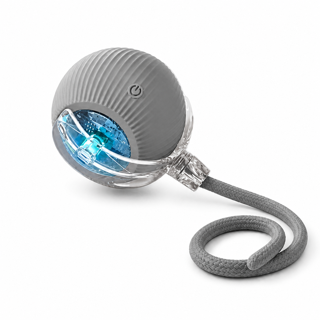 Balle interactive pour chat, coloris gris