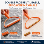 Brosse anti-poils double face, vue détaillée