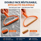 Brosse anti-poils double face, vue détaillée