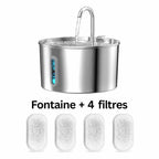 Fontaine à eau inox pour chat, lot de 4 filtres