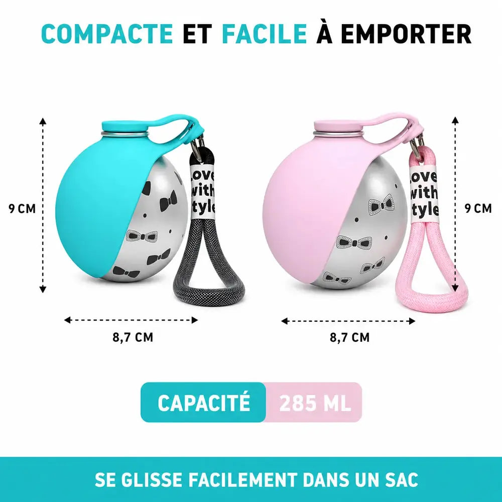 Gourde de promenade pour chien, dimensions et capacité
