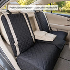 Housse de protection auto pour chien, installation avec accoudoir central