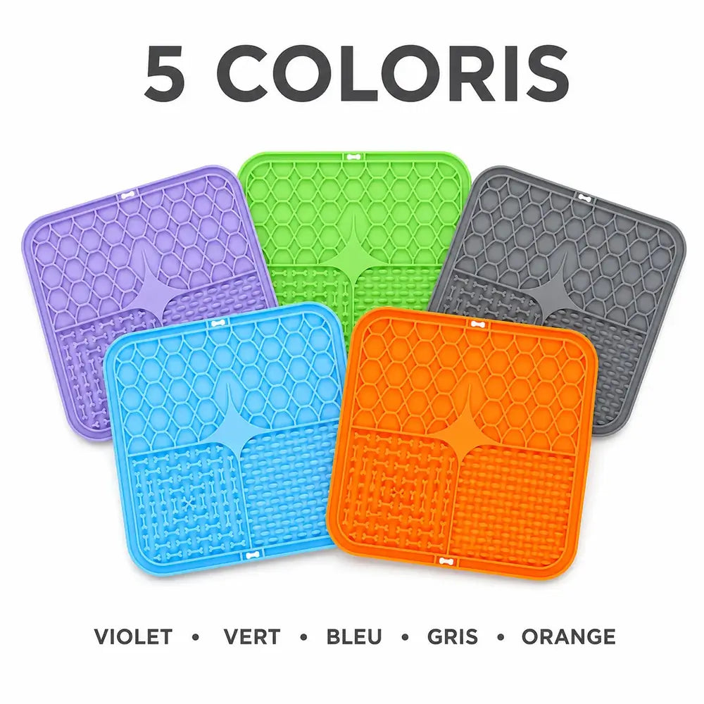 Tapis de léchage pour chien, 5 coloris disponibles